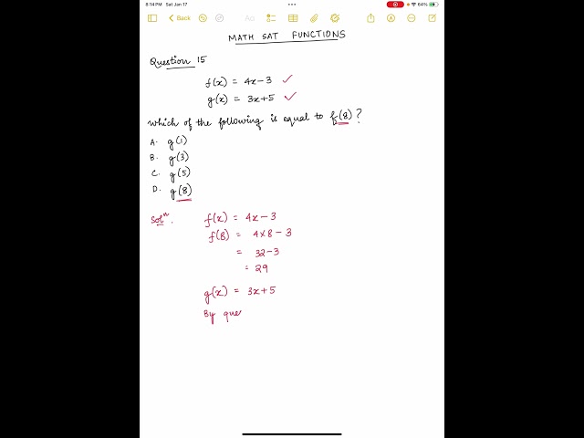 SAT Math Functions Shorts (Question 15)