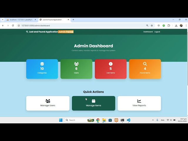 AI-Based Lost & Found Web Application | Python Flask, Image Matching & Computer Vision Project Demo