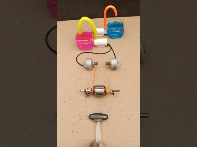 💧 Water Pump Spins Motor Armature → Generator ⚡ → DIY Electricity Generation Project | Amazing