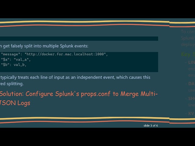 Handling Multi-line JSON Logs in Monolog with Splunk: Correct Event Parsing