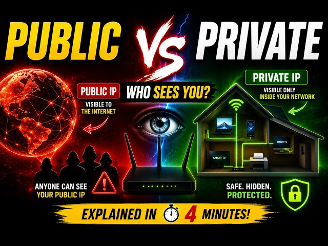 Private vs Public IP Addresses Explained in 4 Minutes - Animated!
