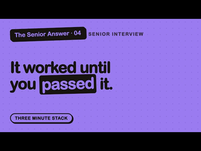 Senior JavaScript Interview: Why `this` Breaks — The Senior Answer #4 · Three Minute Stack