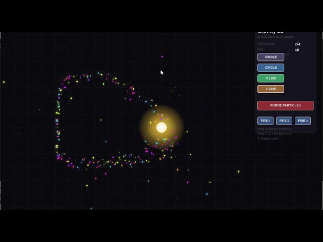 Built a 2D Gravity Simulation in Python using Pygame!