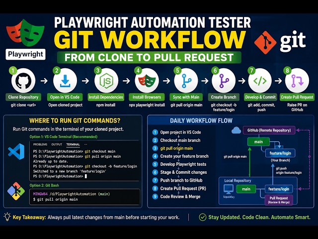 Git & GitHub for Playwright Automation Testers | End-to-End Workflow Explained