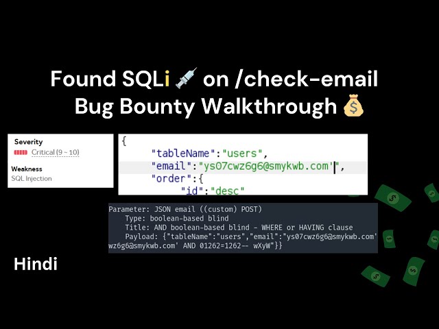How I Discovered SQLi 💉 on /check-email | Bug Bounty POC