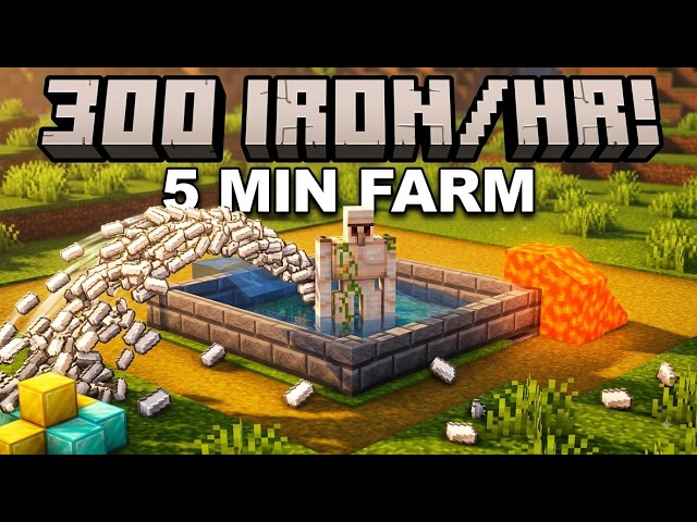 Minecraft 26.2 java  Iron Farm in 5 Minutes! 🔥 300+ Iron/Hour | Easy & Simple