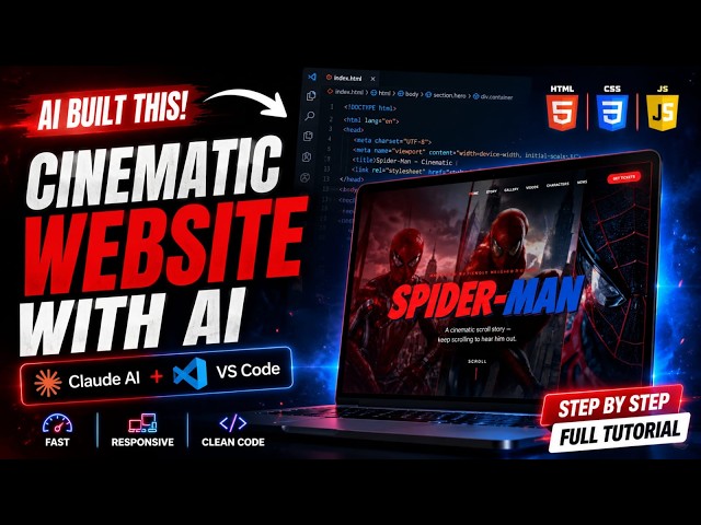 Build a Cinematic Landing Page with Claude AI Fable 5 + VS Code | Step-by-Step Tutorial