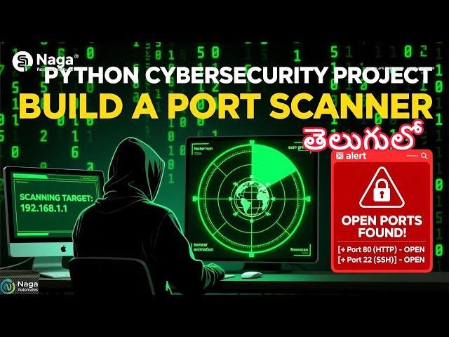 Python Port Scanner: Cybersecurity Basics in Telugu (Ethical Hacking) #pythontelugu