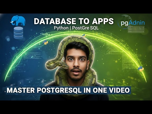 PostgreSQL Full Course in 1 hr | Setup, SQL Commands, pgAdmin, Python Connection (One Shot)