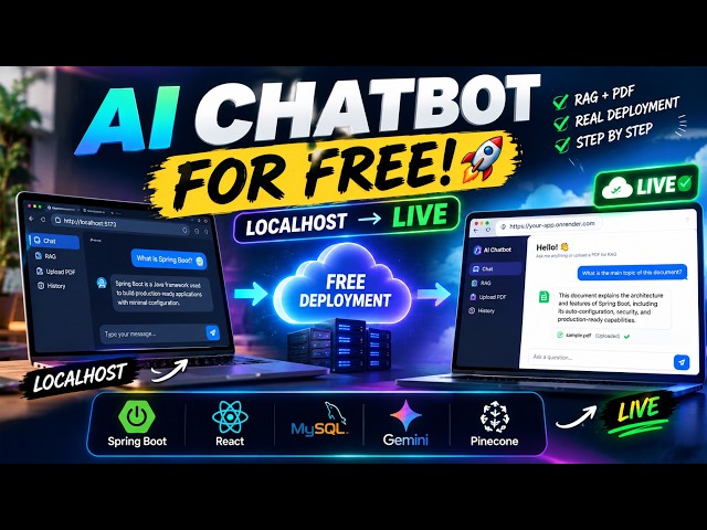 I Deployed an AI RAG Chatbot for FREE🚀Spring Boot+React+MySQ+Gemini+Pinecone#deployment #viral #free