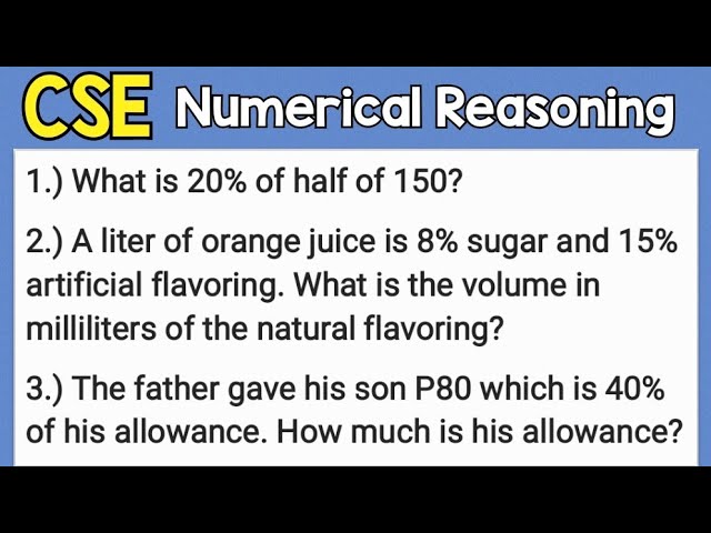 Numerical Reasoning for Civil Service Exam: PERCENTAGE