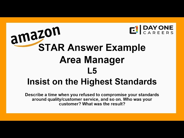 Amazon Interview STAR, L5, Area Manager - Insist on the Highest Standards