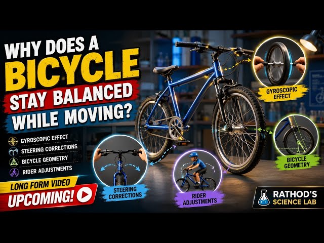 Why Does a Bicycle Stay Balanced While Moving? 🚲 | Bicycle Balance Explained with Practical |Physics