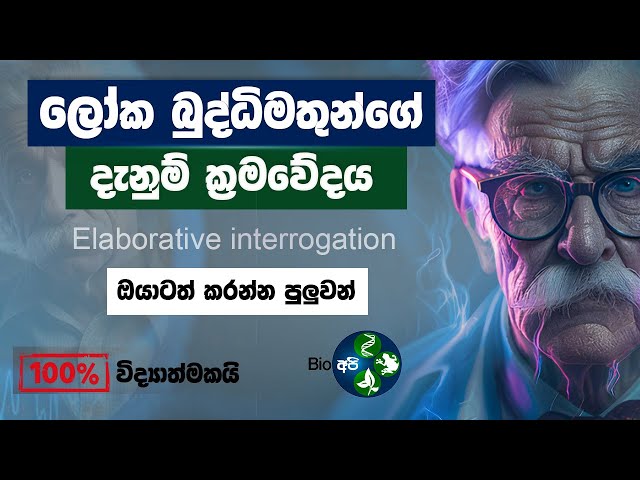 දැනුම වඩවන සුපිරිම ක්‍රමවේදය - 🧠 Elaborative Interrogation in Sinhala by Bio Api - Study Techniques
