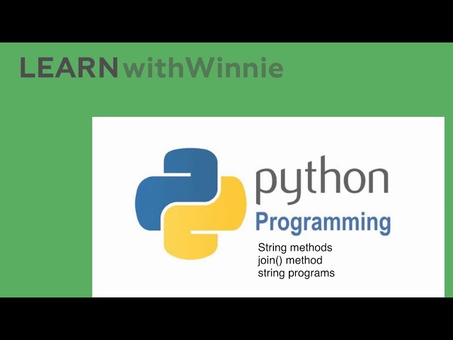 Learn Python Programming | String Methods | join() | String Programming 