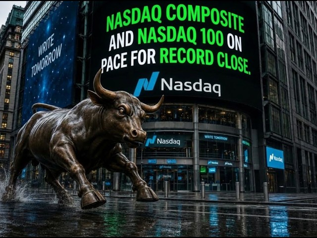 Broader US indices are trading higher with Nasdaq Composite and Nasdaq 100 on pace for record close