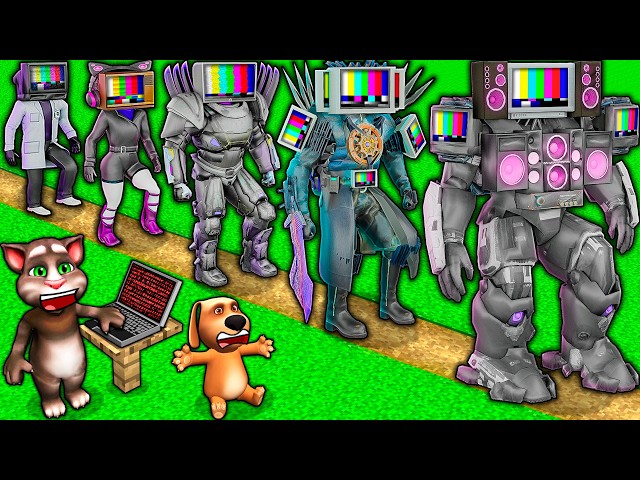 SECRET UPGRADE of TV MAN TITAN BOSS vs SPEAKER MAN TEAM and SKIBIDI TOILET in MINECRAFT animation