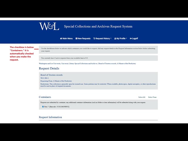 W&L Aeon New Request Tutorial