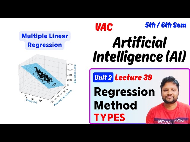 Artificial Intelligence | VAC | 5th/6th Semester | Regression | Multiple Linear | Lecture 39