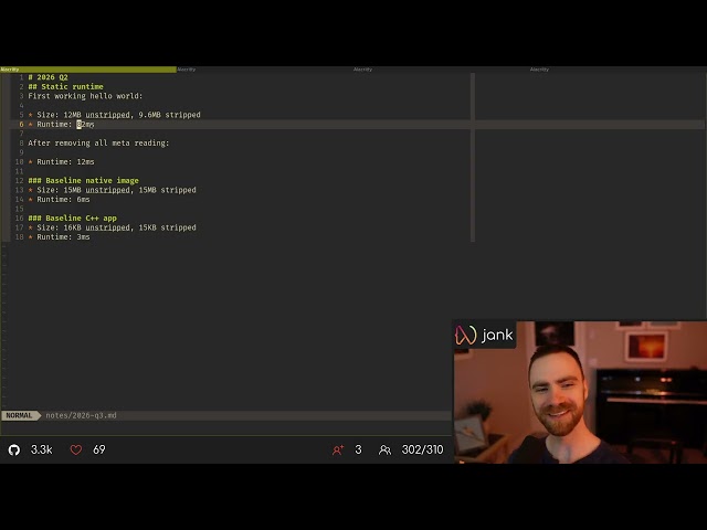 Optimizing static runtime AOT build startup times in jank