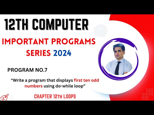 Program to display first ten odd number using loop | 12th computer important programs Questions