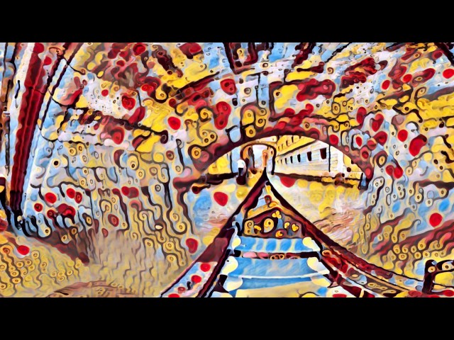 Style transfer for a 360° VR video