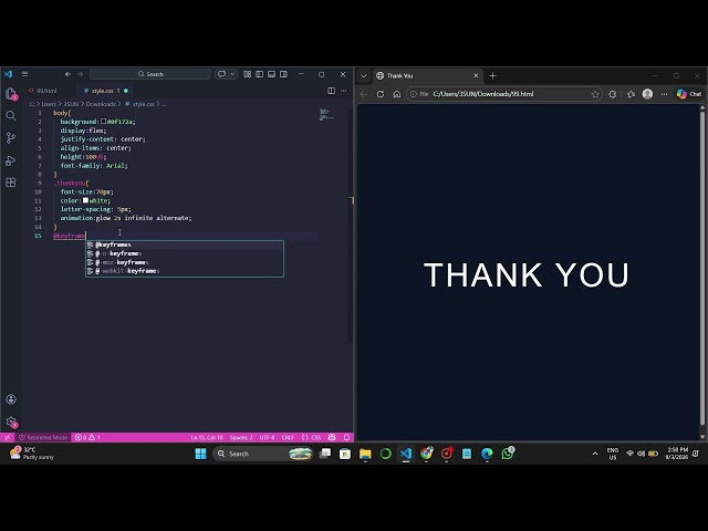 HTML & CSS Project 100: 'Thank you for HTML & CSS' Created by Trishanth Kumar
