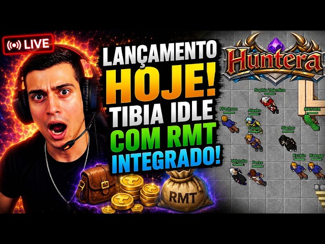 LANÇA HOJE!! NOVO Tibia IDLE com RMT Integrado! O MELHOR QUE VI! Huntera - MMO Idle