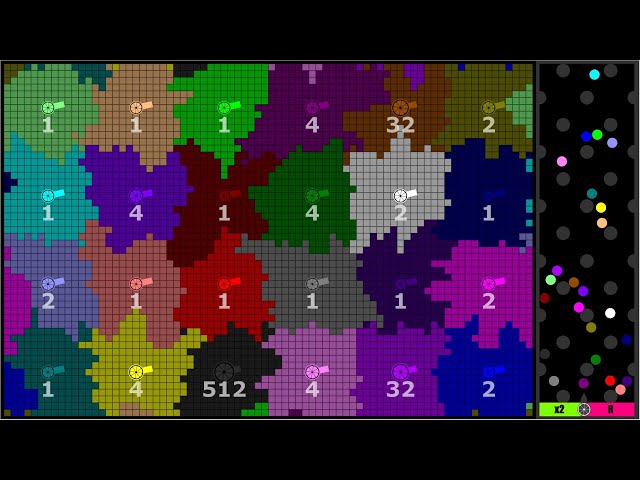 Multiply or Release - 24 Color Battle Royale - in Algodoo