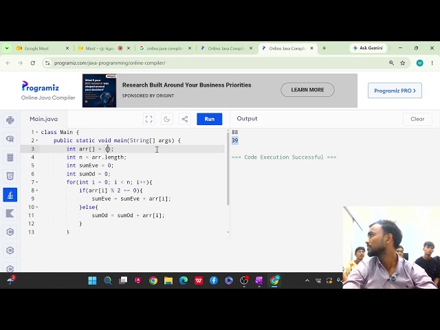 Traversing Of Array Using Java In Hindi