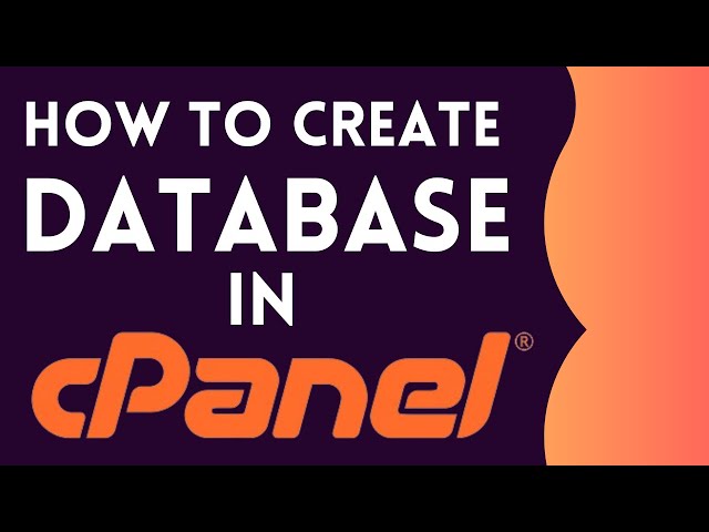 How to create a MySQL database in cPanel | cPanel Tutorials
