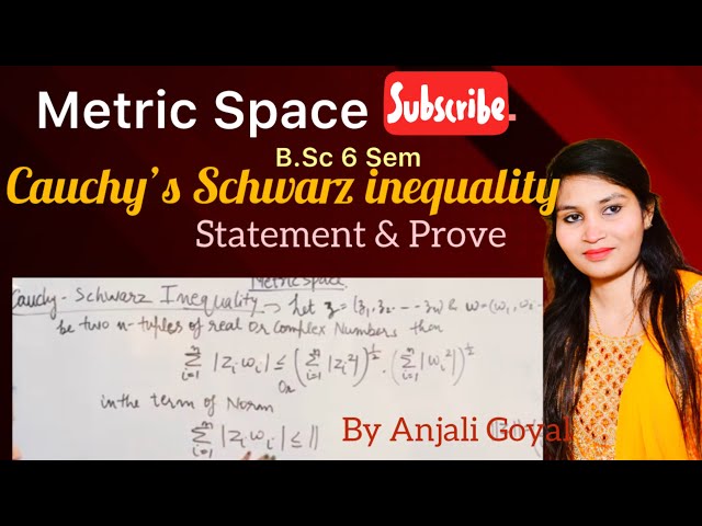 Cauchy’s Schwarz Inequality Metric Space | Cauchy Schwarz Inequality Statement & Proof #metricspace