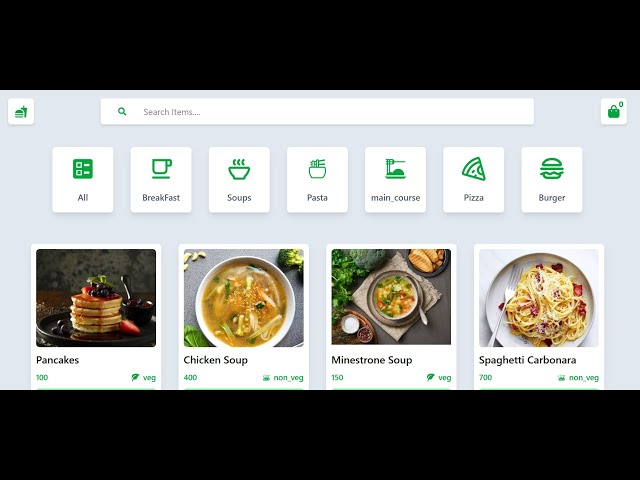 🔥 Responsive React Food App UI + Custom Data Structure 💻