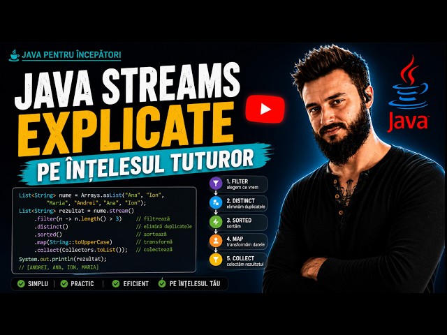Java Streams explicate pe înțelesul tuturor - Pipelineuri de date #AcademiaProgramatorilor