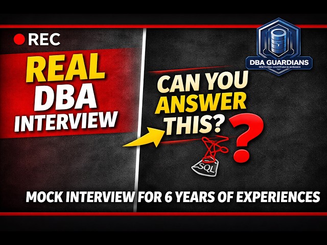 MOCK INTERVIEW | Can You Clear This DBA Interview? 🤔 MSSQL Questions for 6 Years Experience |