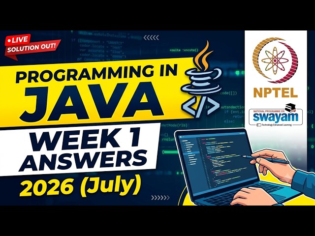 NPTEL Programming In Java Week 1 Assignment Answers (July 2026) | 100% Correct Solutions