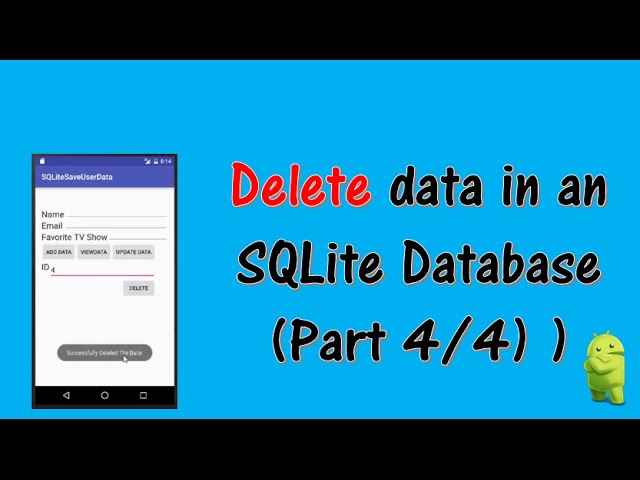 SQLite Android Studio Tutorial Storing User Data (part 4/4)