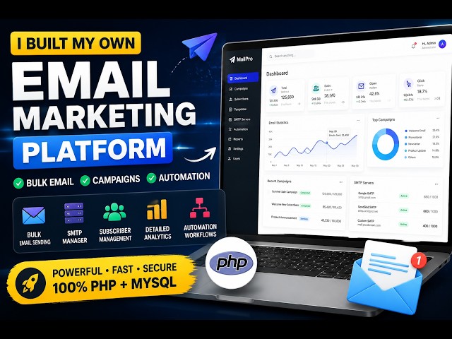 PHP Bulk Email Marketing Script  | SMTP , Campaigns, Tracking & Automation