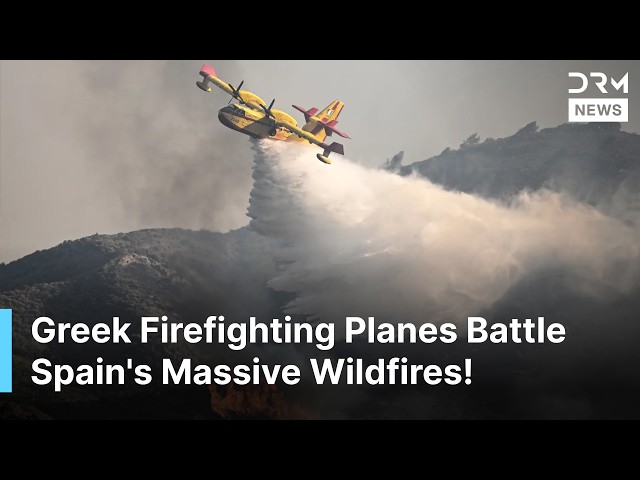 Greek Canadair Aircraft Fight Massive Wildfires Near Madrid, Spain | Dramatic Aerial Footage | AL1Z