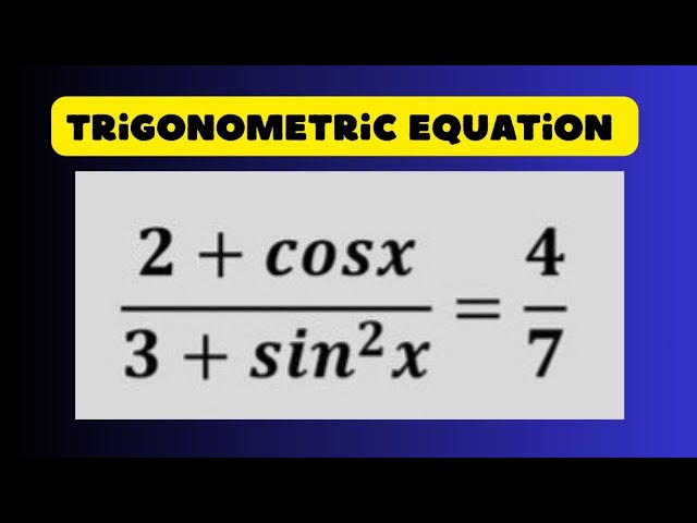 Nice Trigonometric Equation |Math test and step-by-step solution 