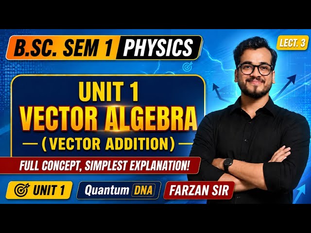 B.Sc Sem 1st Physics Mathematical Physics Newtonian Mechanics Unit 1 Vector Algebra L3 #bsc 