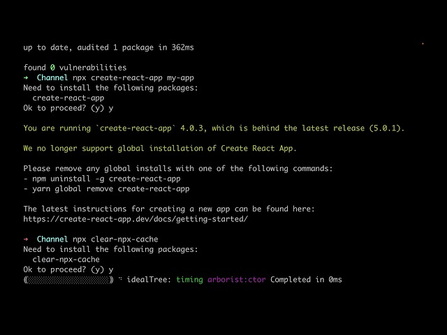 How to fix we no longer support global installation of create react app error?