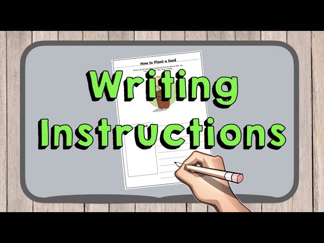 English | How to Write Instructions