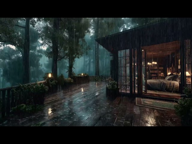 Peaceful Rain in the Forest Bedroom 🌲 | Soothing Ambience for Sleep