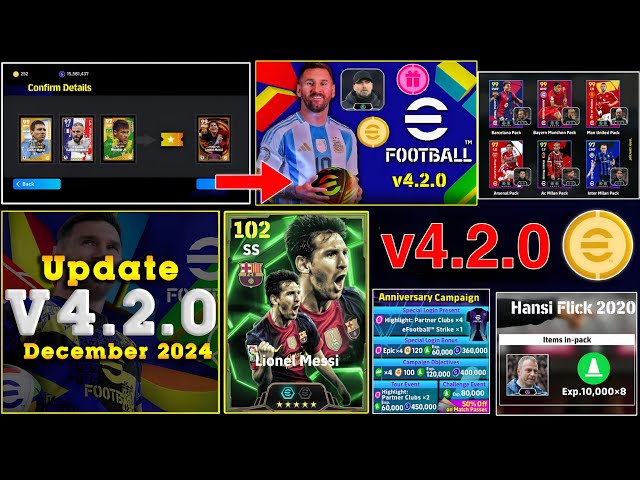 eFootball™ 2025 v4.2.0 Update Date 🤩🔥 New Premium Club Packs, New Stadium, Free Coins