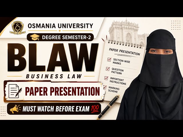 BLAW paper presentation📌Degree semester-2 business law exam paper presentation explained💯☑️ O.U