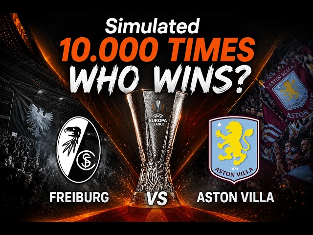 Simulation: 10.000 times | SC Freiburg vs Aston Villa | [ Europa League Final 2026]