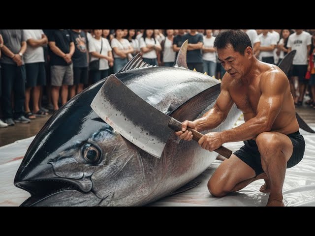 A 477KG Bluefin Tuna Turned Into Art Before You Blink #KnifeArt
