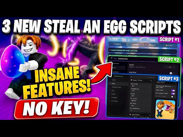 [NO KEY] 3 NEW Steal An Egg Scripts! (Roblox) | AUTO STEAL ALL EGGS + AUTO FARM + GREAT BLOOM & MORE