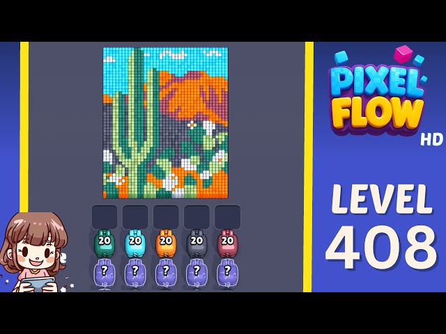 Pixel Flow Level 408 Solution Walkthrough
